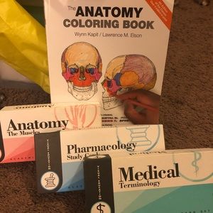 Flash cards and anatomy coloring book
